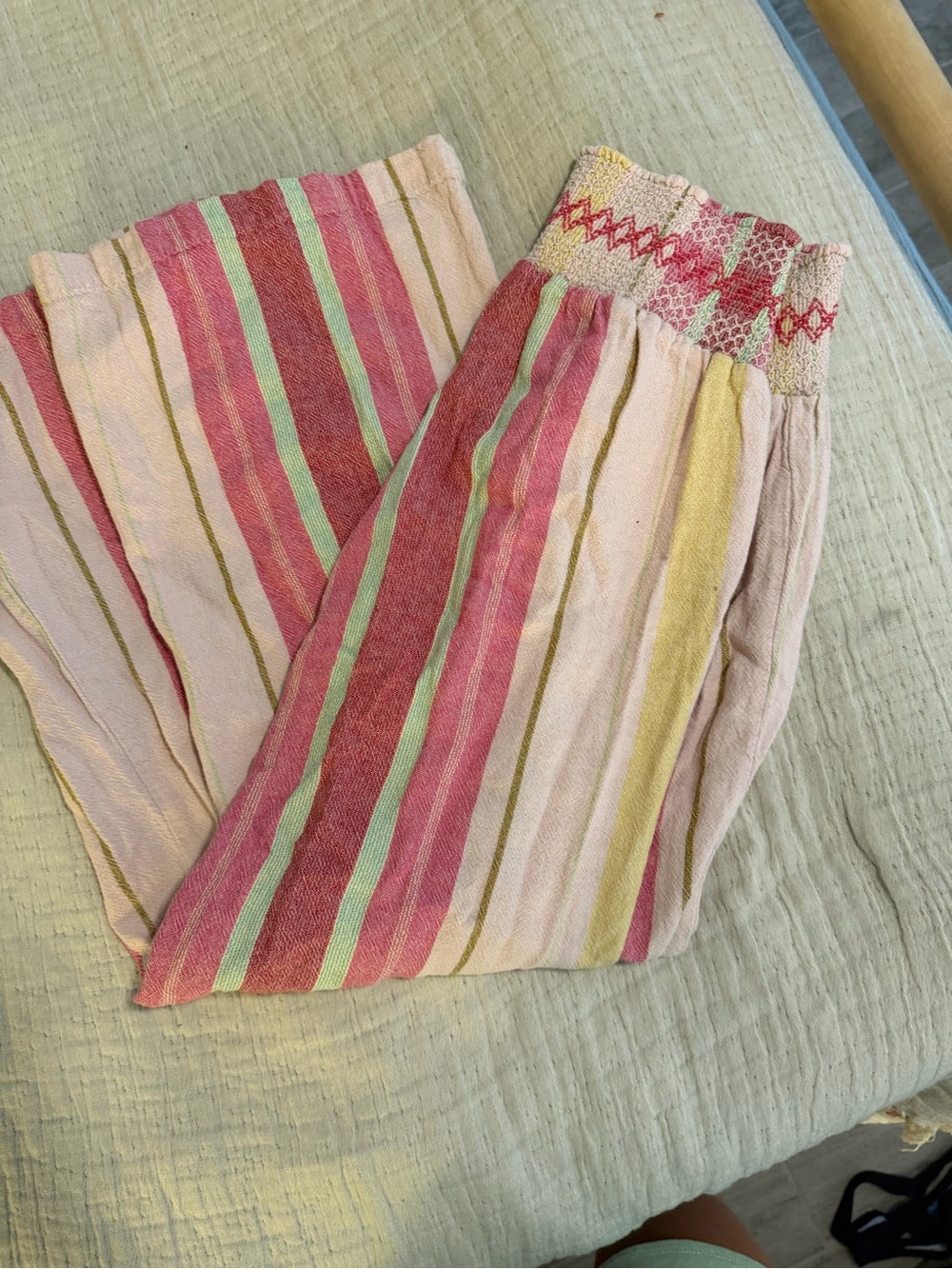 Indigo Rein Pink Striped Smocked Waist Pants